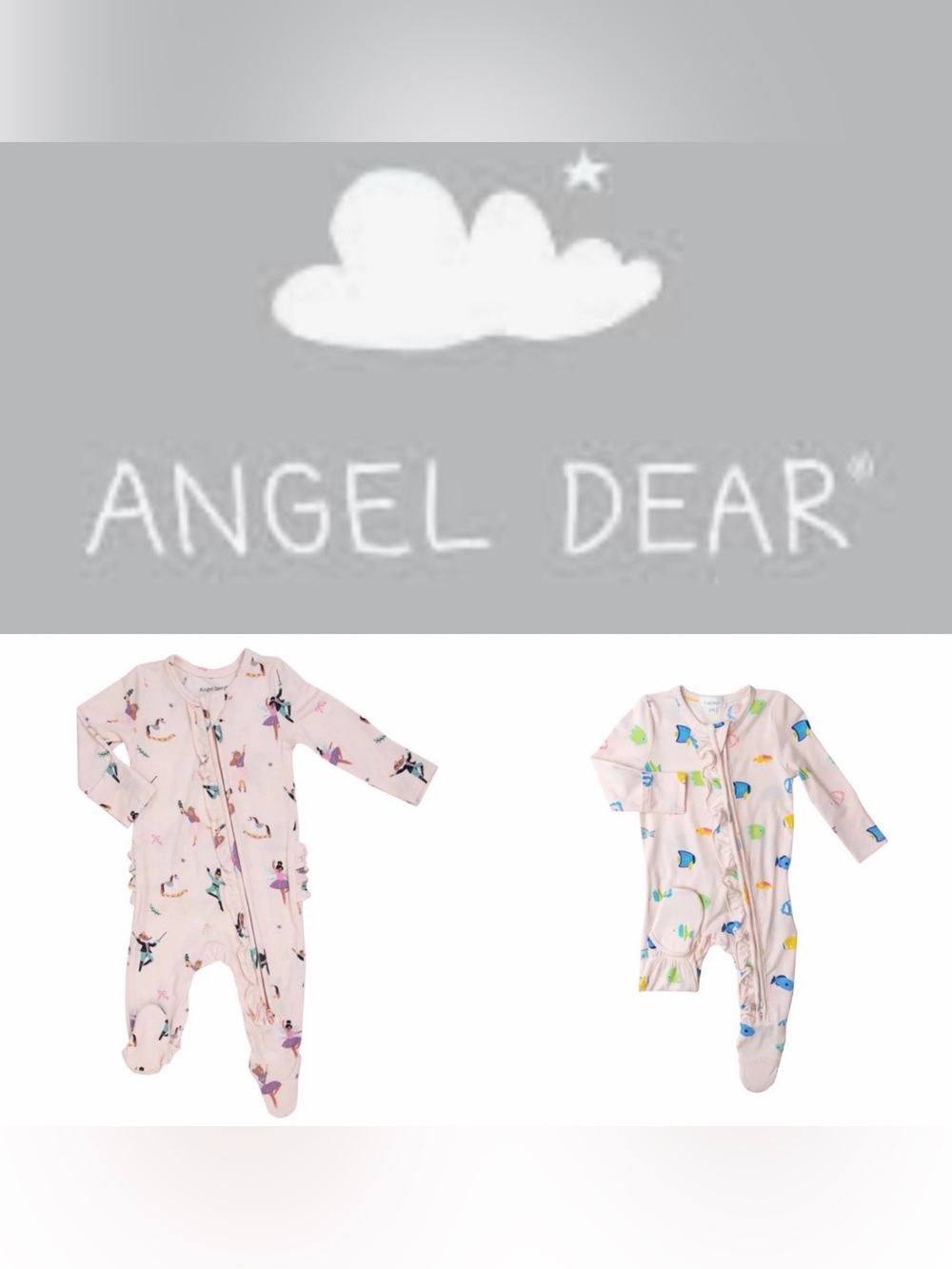 ANGEL DEAR Baby Girl Bamboo Footie Bundle - 0-3M
